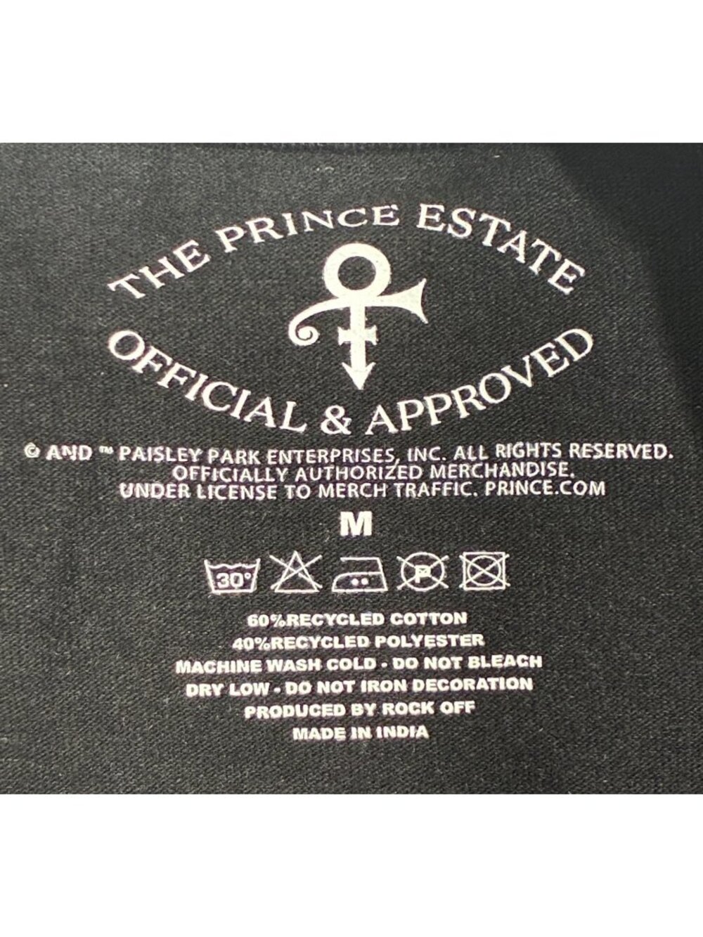 Prince Estate Official Womens fitted  Black T-Shirt Gold Symbol Logo Size M - Picture 3 of 5